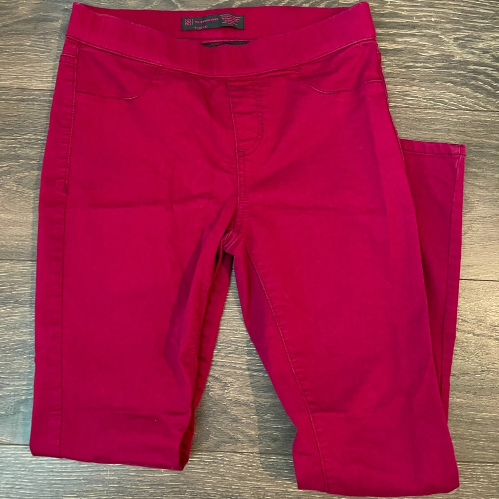 No Boundaries Burgundy Pull On Pants